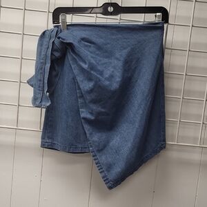 Signature8 Classic Blue Denim WRAP Skirt, SIZE M